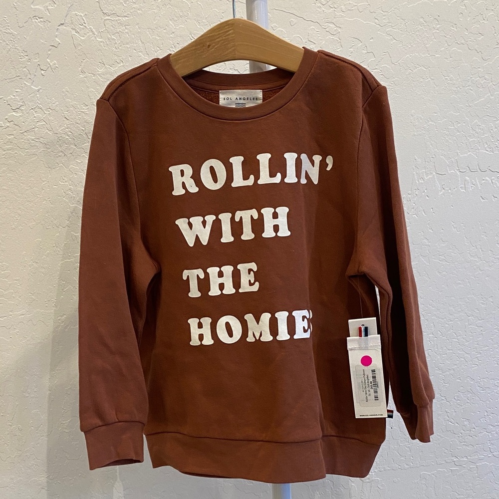 Sol Angeles Rollin’ with the homies Rust pullover